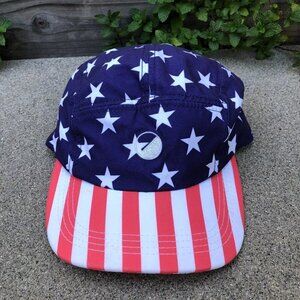 WELLEN USA 5 Panel USA America Hat Men's One Size Strapback Red White Blue Cap‌